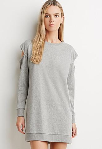 Love21 Cutout-shoulder Sweatshirt Dress