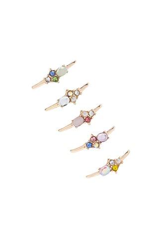 Forever21 Multicolor Faux Gem Ring Set