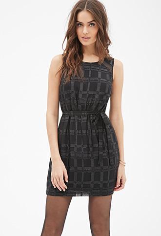 Love21 Checkered Metallic Dress Black X-small