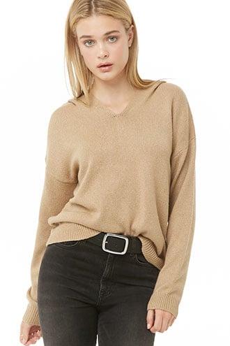 Forever21 Ribbed Hooded Sweater