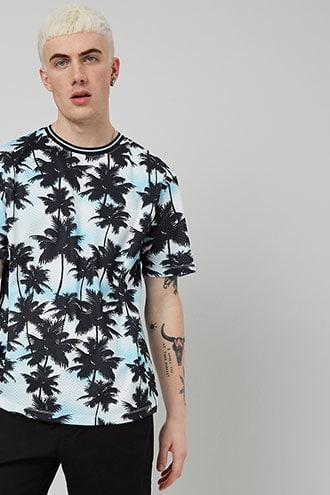 Forever21 Palm Tree Print Jersey Tee