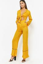 Forever21 Pipe-trim Satin Jumpsuit