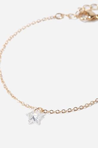 Forever21 Faux Gem Star Charm Bracelet