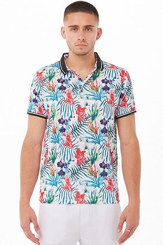 Forever21 Barabas Tropical Floral Polo