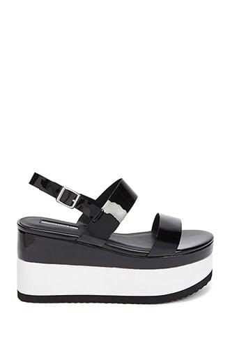 Forever21 Colorblock Faux Patent Leather Wedges