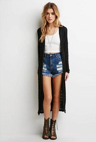 Forever21 Textured Maxi Cardigan