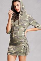 Forever21 Camo Print Hooded Mini Dress