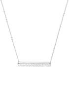 Forever21 Silver & Clear Rhinestone Bar Pendant Necklace