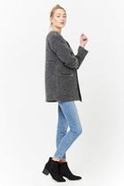 Forever21 Faux Leather-trimmed Boucle Coat