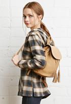 Forever21 Faux Leather Drawstring Backpack (camel)