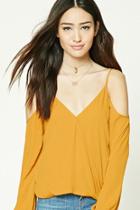 Forever21 Surplice Open-shoulder Top