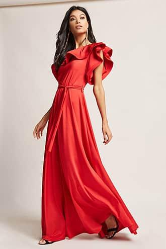 Forever21 Eta Ruffle Maxi Dress