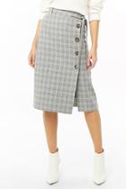Forever21 Plaid Belted Button-front Skirt