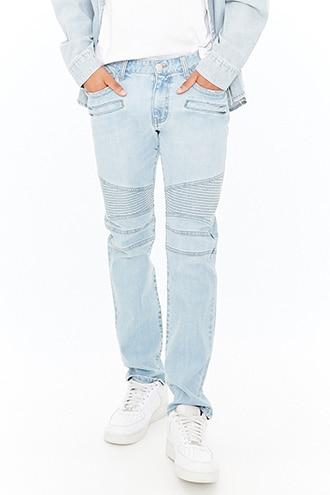 Forever21 Slim Fit Moto-inspired Jeans