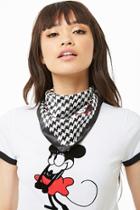 Forever21 Disney Mickey & Minnie Mouse Satin Houndstooth Scarf