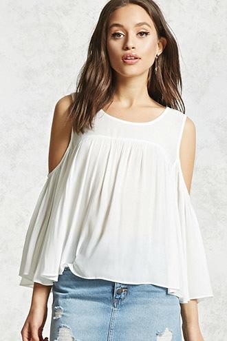 Forever21 Billowy Open-shoulder Top