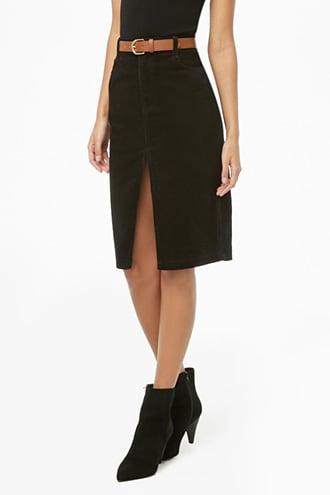 Forever21 Slit Corduroy Pencil Skirt