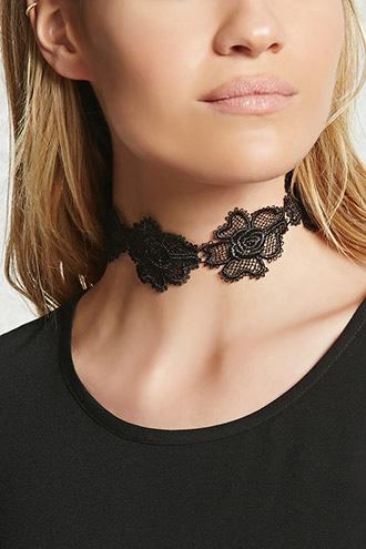 Forever21 Oversized Floral Crochet Choker