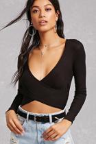 Forever21 Surplice Ribbed Crop Top