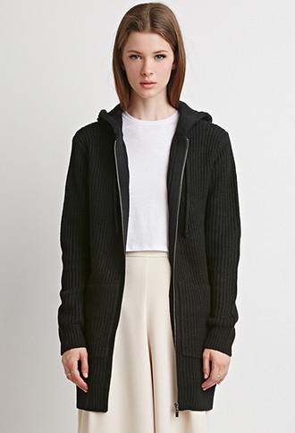 Forever21 Longline Zippered Sweater