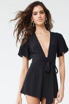 Forever21 Plunging Flounce Romper