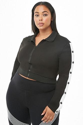 Forever21 Plus Size Snap-button Sleeve Jacket