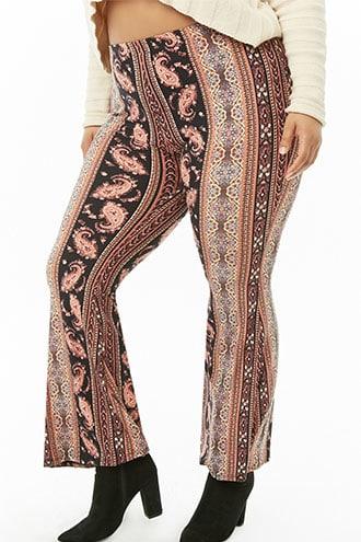 Forever21 Plus Size Paisley & Mosaic Print Flare Pants