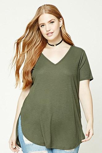 Forever21 Plus Size Ribbed V-neck Top