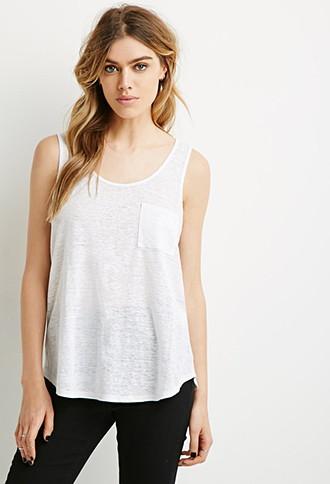 Forever21 Button Back Linen Tank