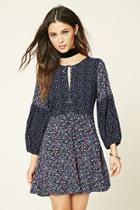 Forever21 Fit And Flare Patchwork Dress