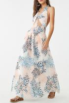 Forever21 Abstract Leaf Print Maxi Dress