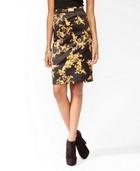 Knee Length Scarf Print Skirt