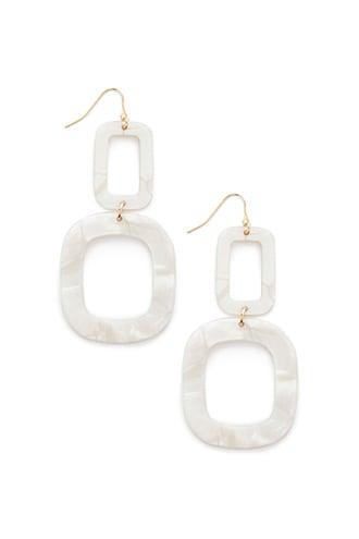 Forever21 Faux Shell Geo Drop Earrings