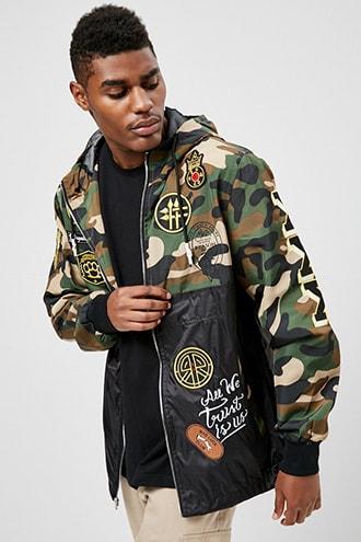 Forever21 Reason Patch Camo Colorblock Windbreaker
