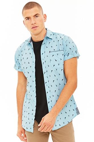 Forever21 Drill Clothing Killer Whale Print Shirt