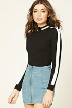 Forever21 Women's  Contrast-trimmed Knit Top