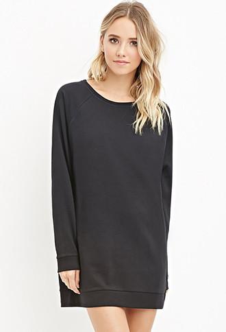 Forever21 Women's  Longline Raglan Sweatshirt