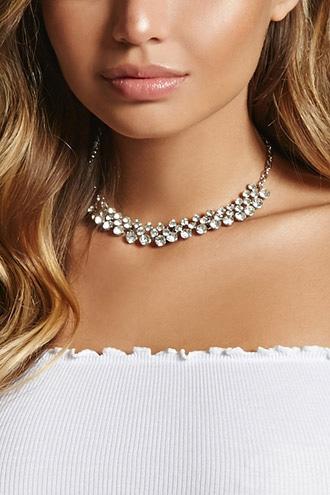 Forever21 Rhinestone Bauble Choker