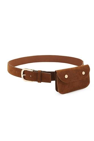 Forever21 Tan Faux Suede Fanny Pack Belt