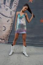Forever21 Iridescent Chainmail Halter Dress