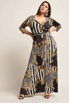 Forever21 Plus Size Baroque Stripe Surplice Maxi Dress