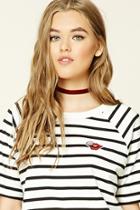Forever21 Women's  Striped Love Patch Tee