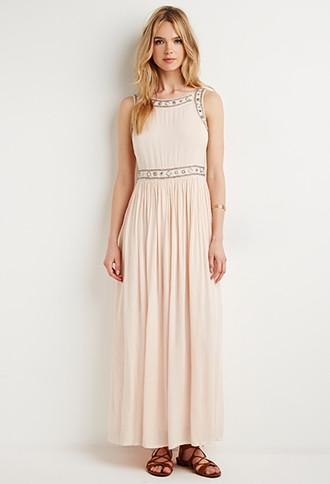 Forever21 Beaded Crepe Maxi Dress