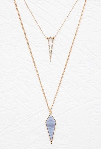 Forever21 Rhinestone-encrusted Layered Necklace