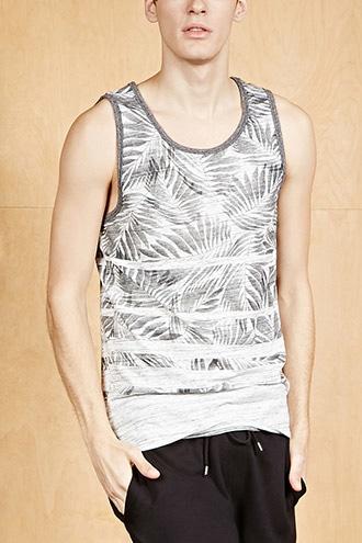 Forever21 Ocean Current Foliage Tank Top