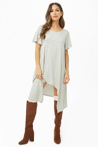 Forever21 Striped Trapeze-hem Tunic