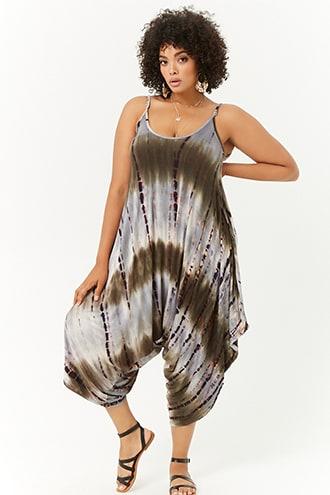 Forever21 Plus Size Tie-dye Harem Jumpsuit