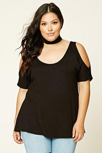 Forever21 Plus Size Open-shoulder Top