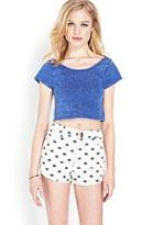 Forever21 Pixilated Dot Denim Cutoffs