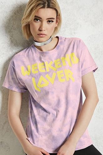 Forever21 Weekend Lover Tie-dye Tee
